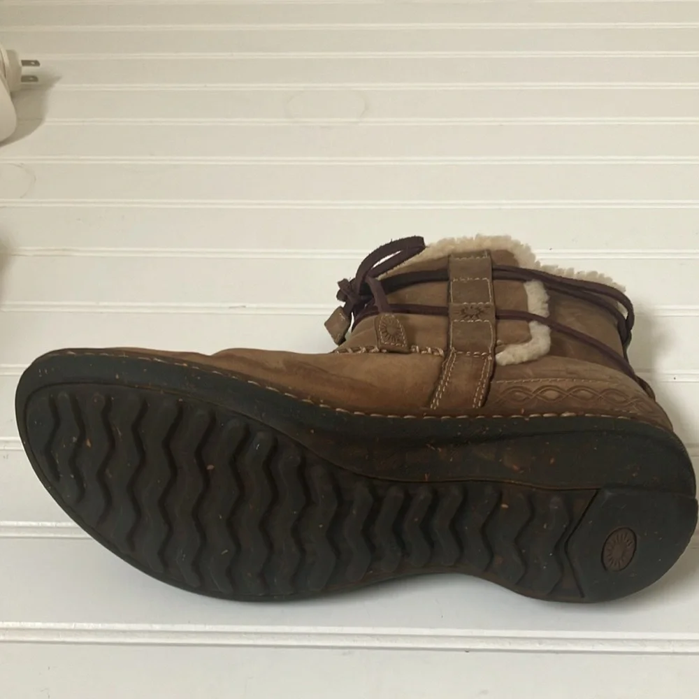 UGG Brown Shearling-Lined Winter Boots